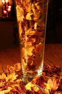 vase and leaves